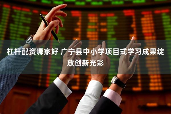 杠杆配资哪家好 广宁县中小学项目式学习成果绽放创新光彩